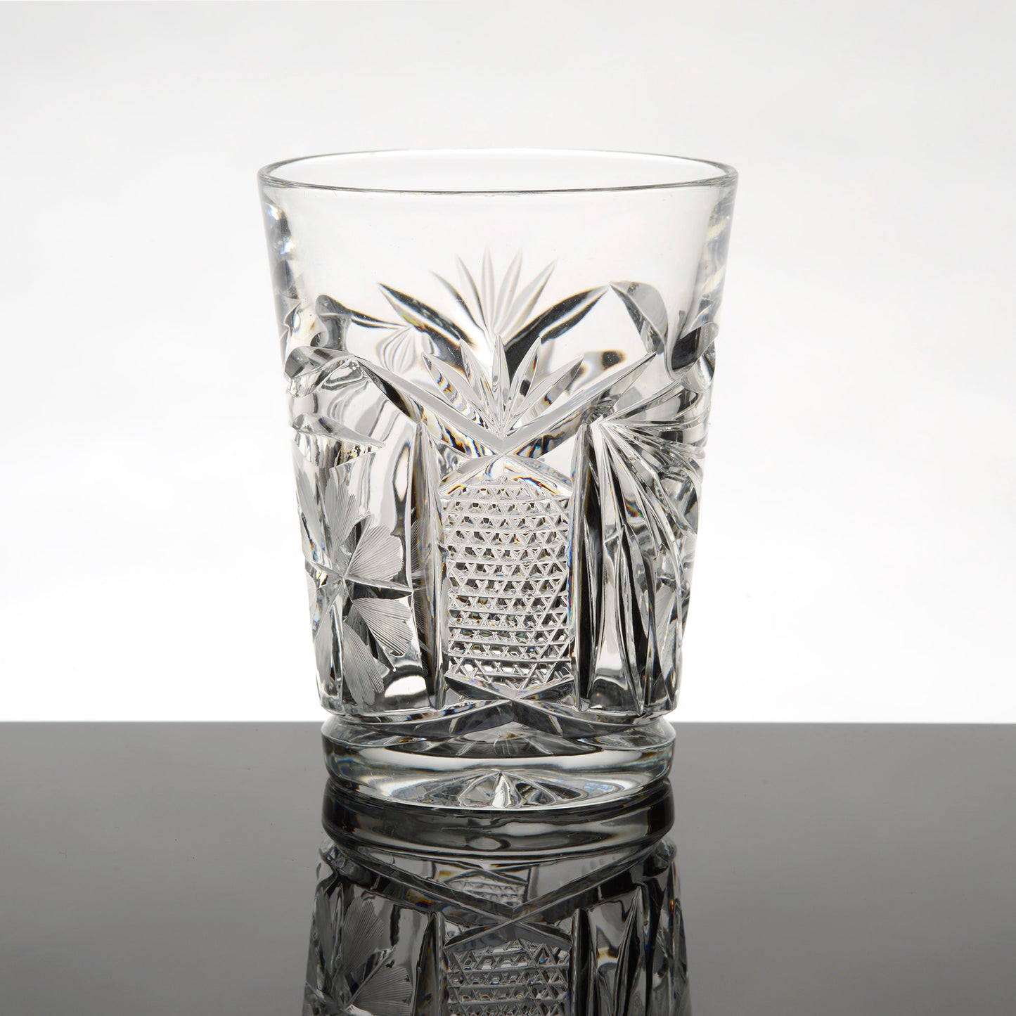 American Brilliant Cut Glass Whiskey Tumblers - Set of 2