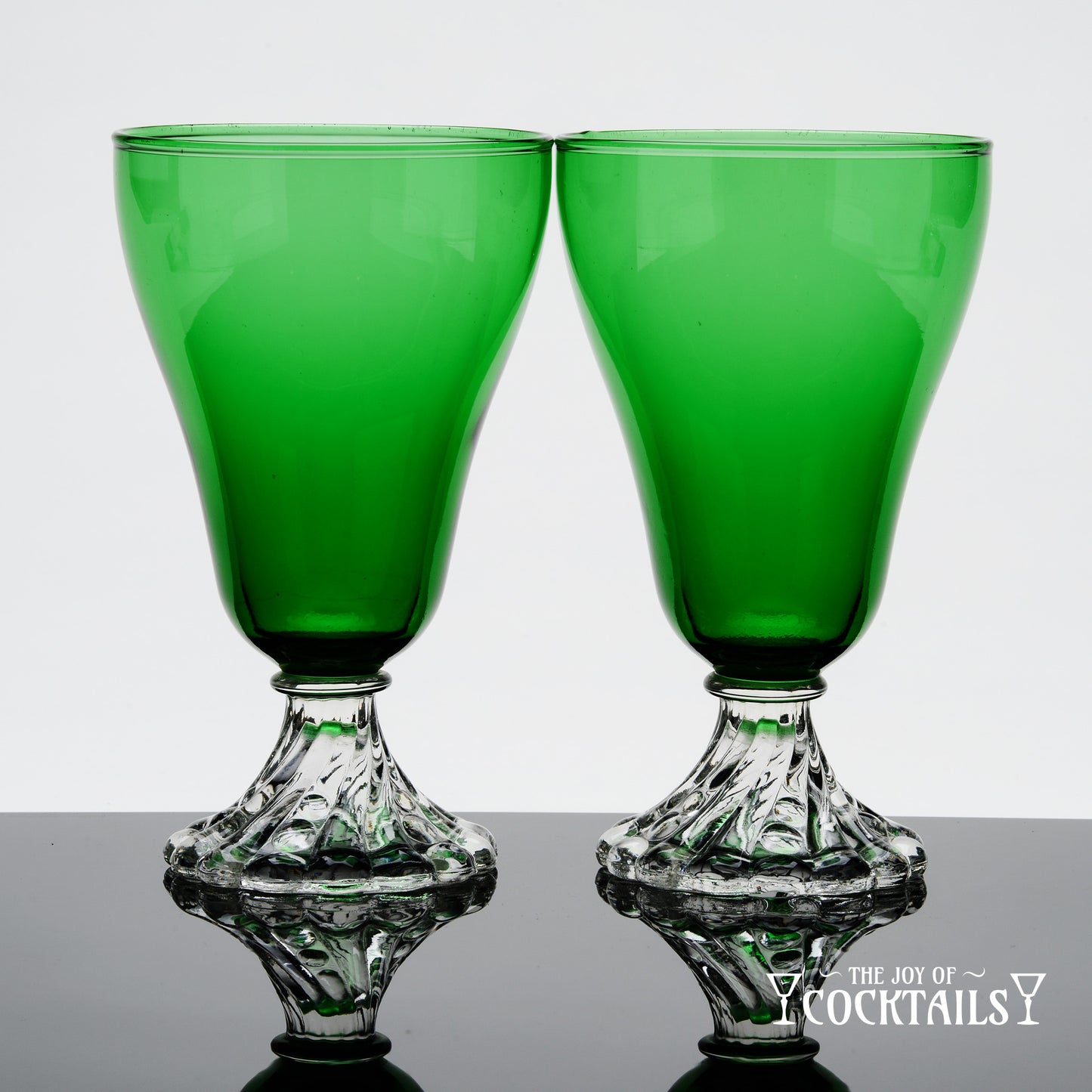 Inspiration Green "Burple" Goblet, Anchor Hocking - Sold as Pair