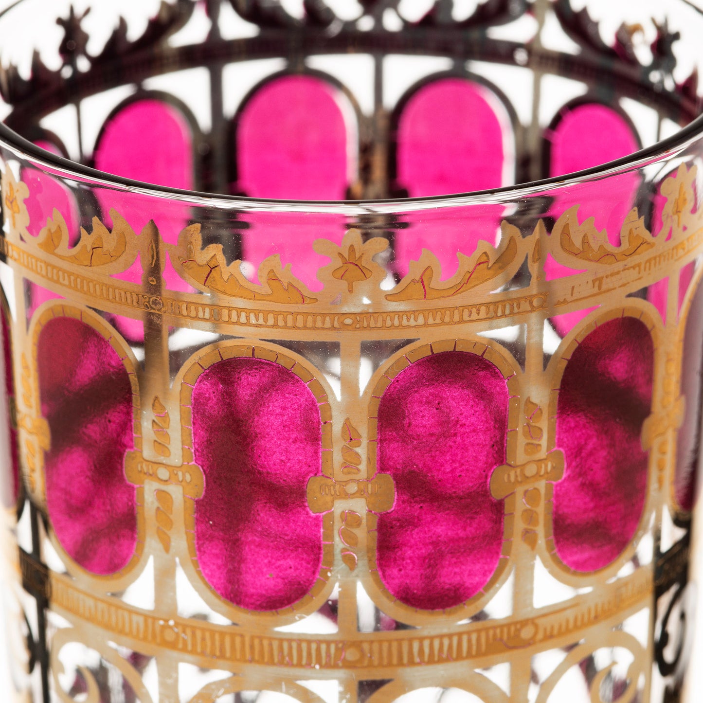 Culver Cranberry Scroll are a Hollywood Regency Classic