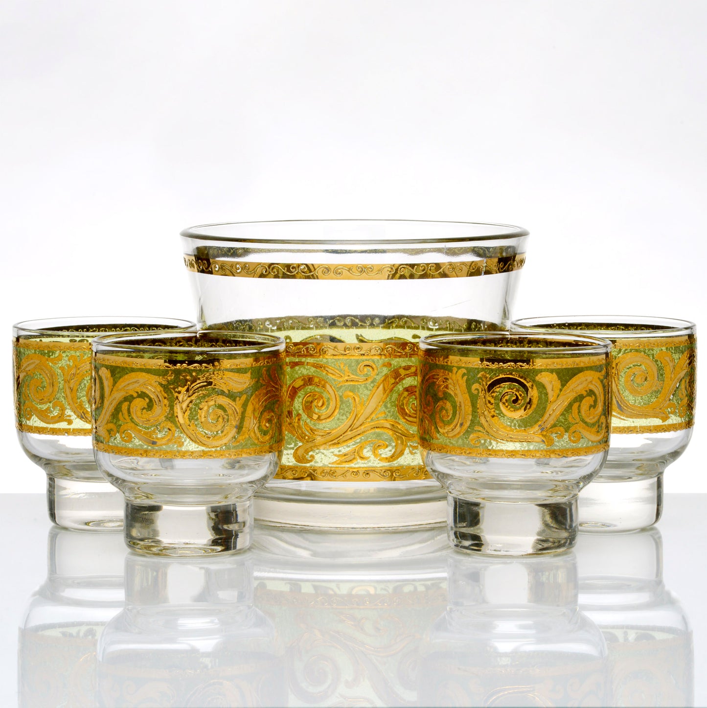 Culver Toledo Mid-Century Glassware with Rare Ice Bucket