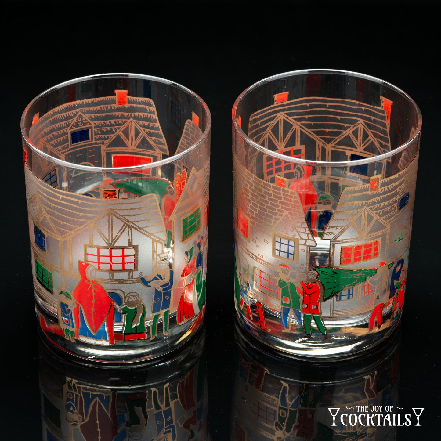 Victorian Christmas Scene by Culver - SET OF 2*