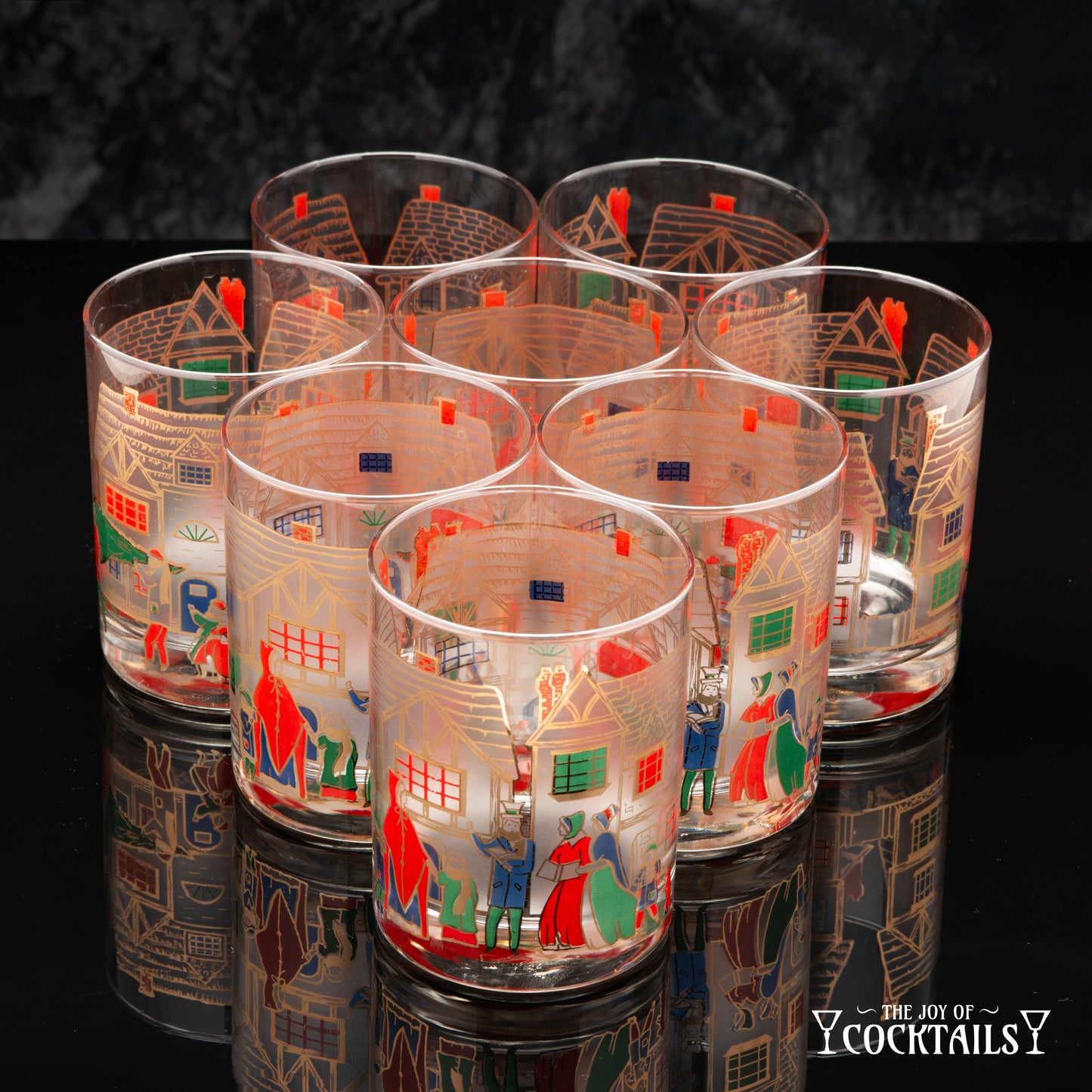 Victorian Christmas Scene by Culver - SET OF 2*