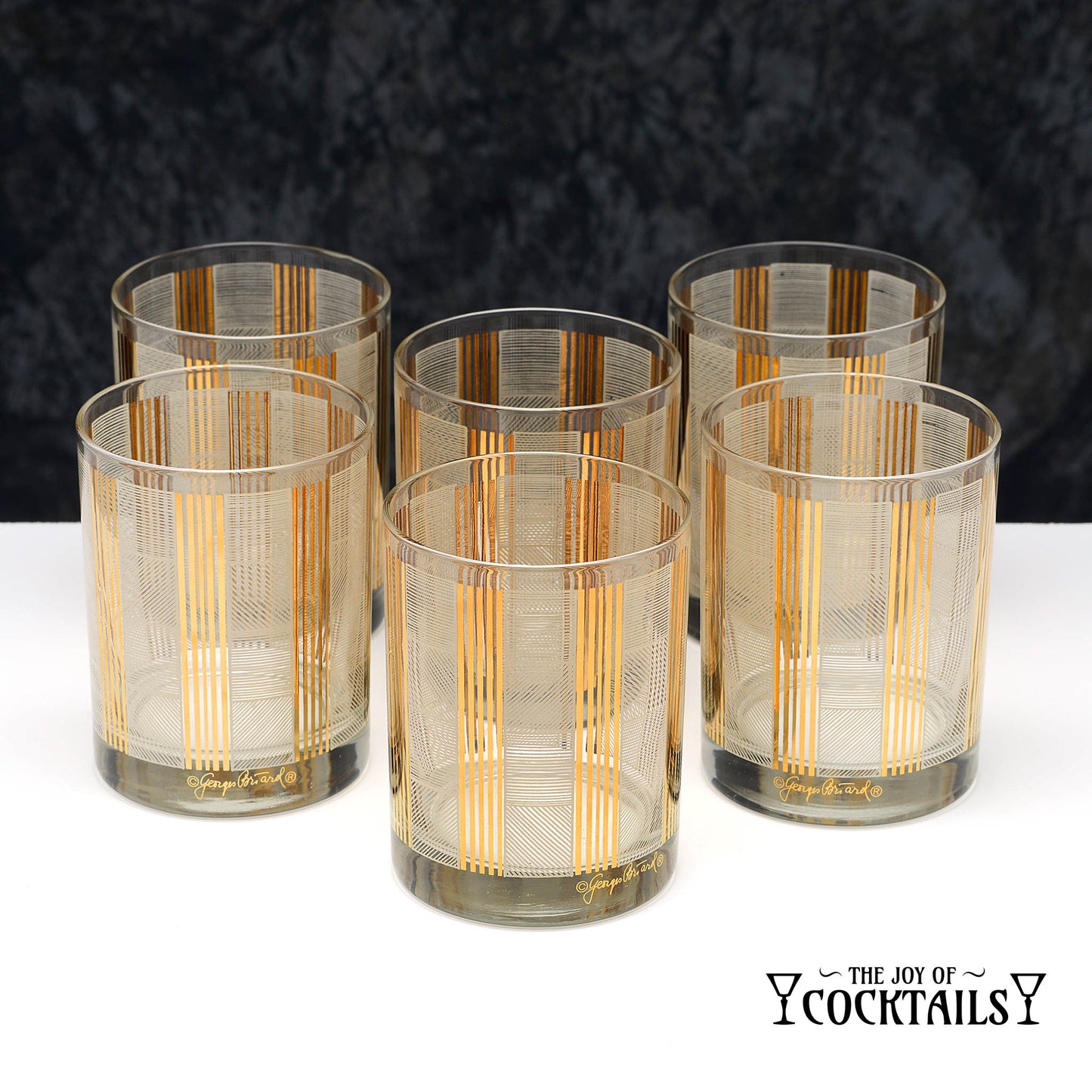 Georges Briard Gold Gilt and White Enameled Tumbler - Set of 6