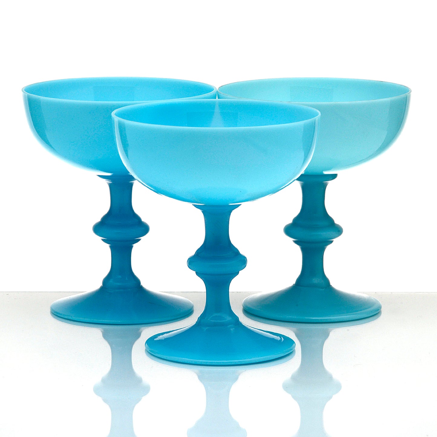 Portieux Vallerysthal Tourquoise Coupes - Set of 3