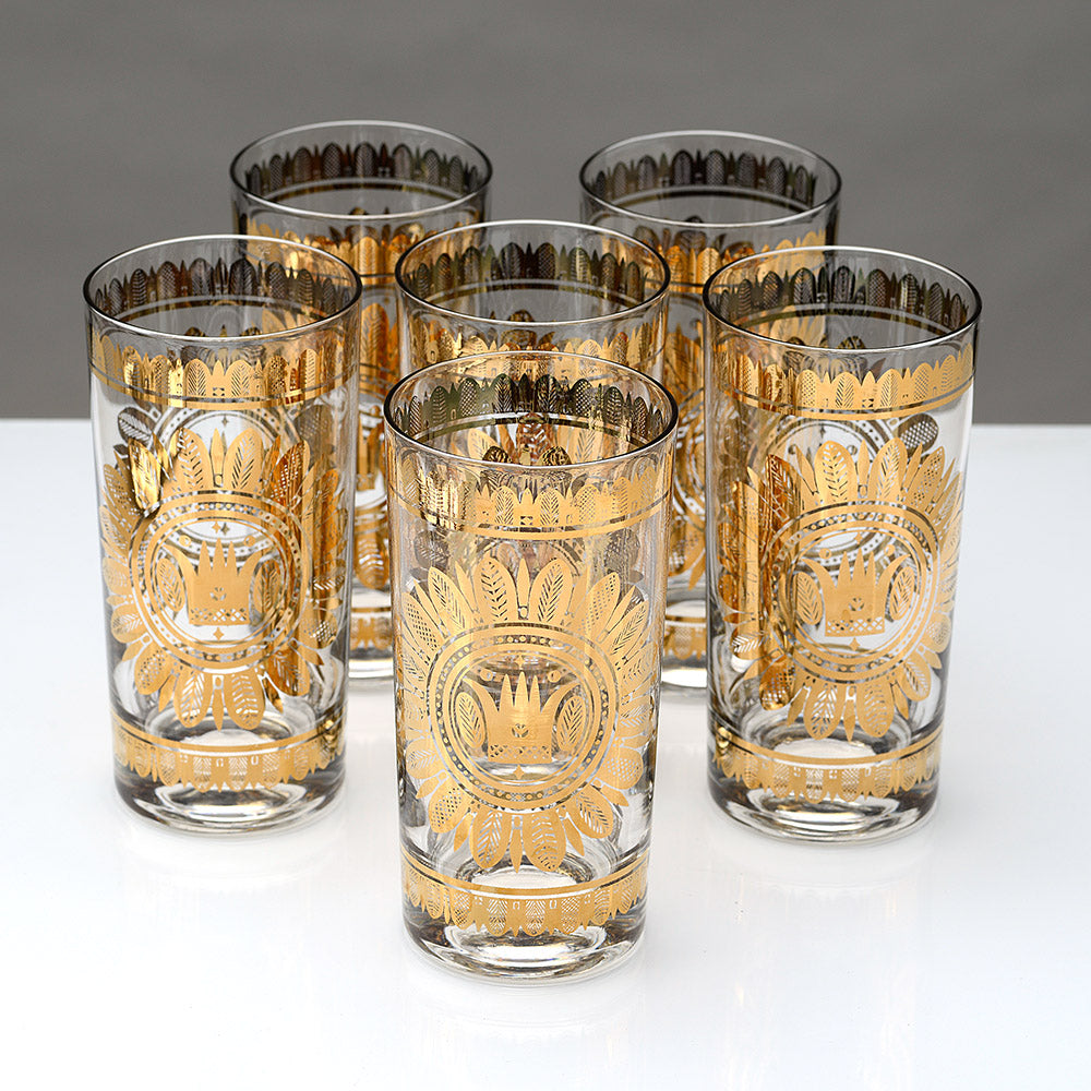 Georges Briard Hawaiian Crown Highballs - Set of 6
