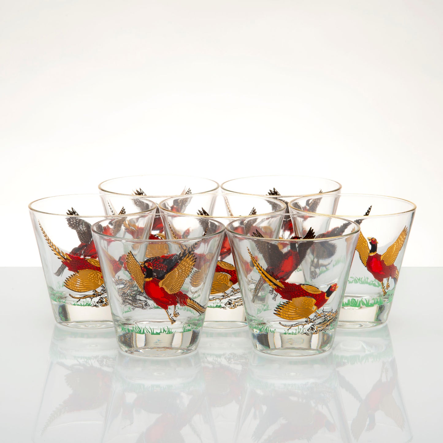 Hazel Atlas Pheasant Scene - Set of 20 pcs