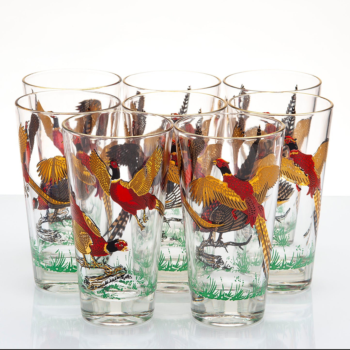 Hazel Atlas Pheasant Scene - Set of 20 pcs