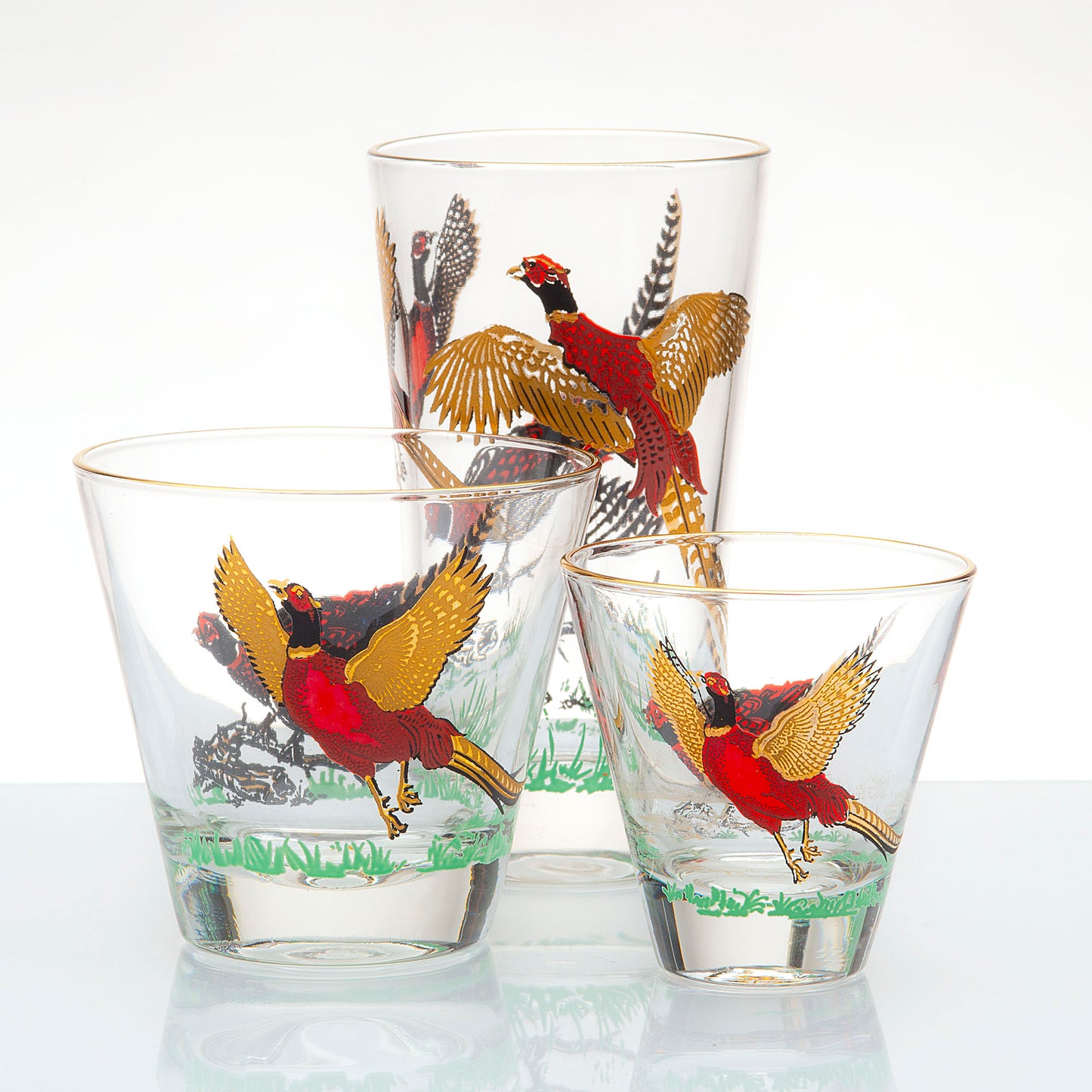 Hazel Atlas Pheasant Scene - Set of 20 pcs