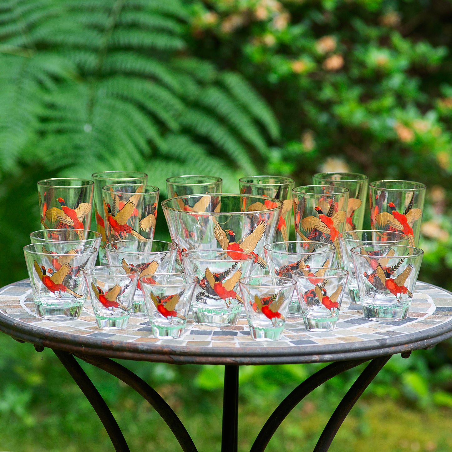 Hazel Atlas Pheasant Scene - Set of 20 pcs