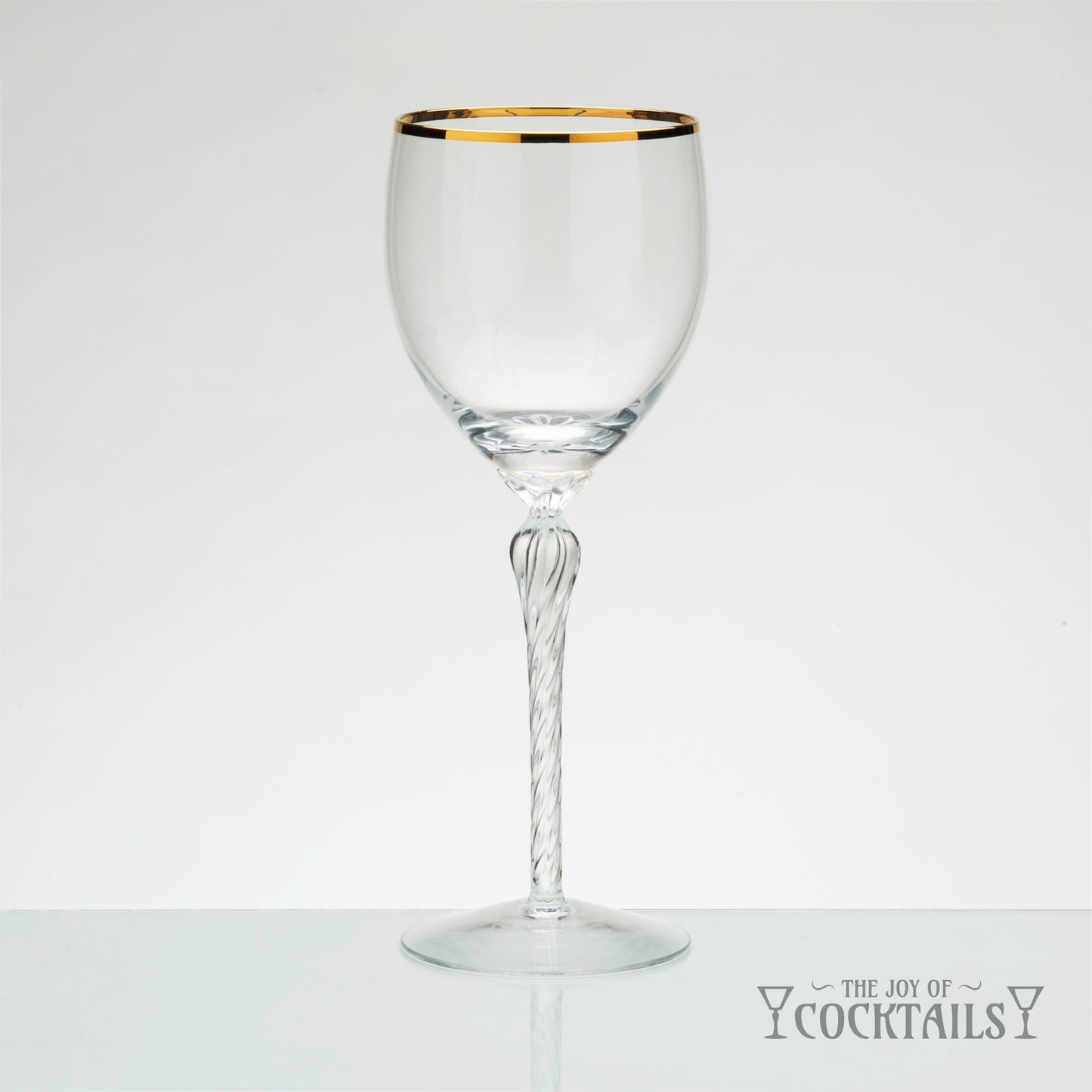 Lenox Monroe Gold Rim Stemware with clear glass, twisted stem