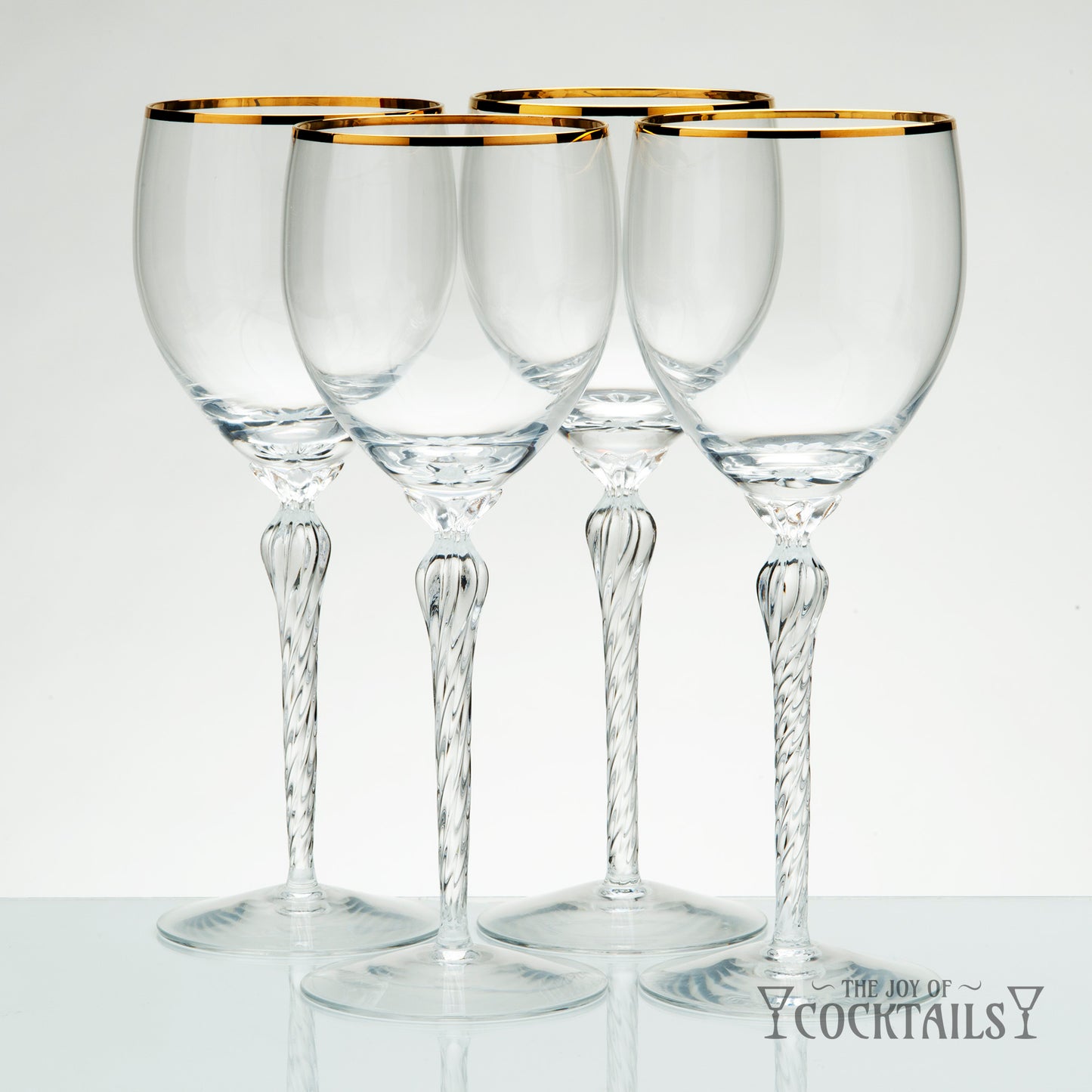Lenox Monroe Gold Rim Stemware with clear glass, twisted stem
