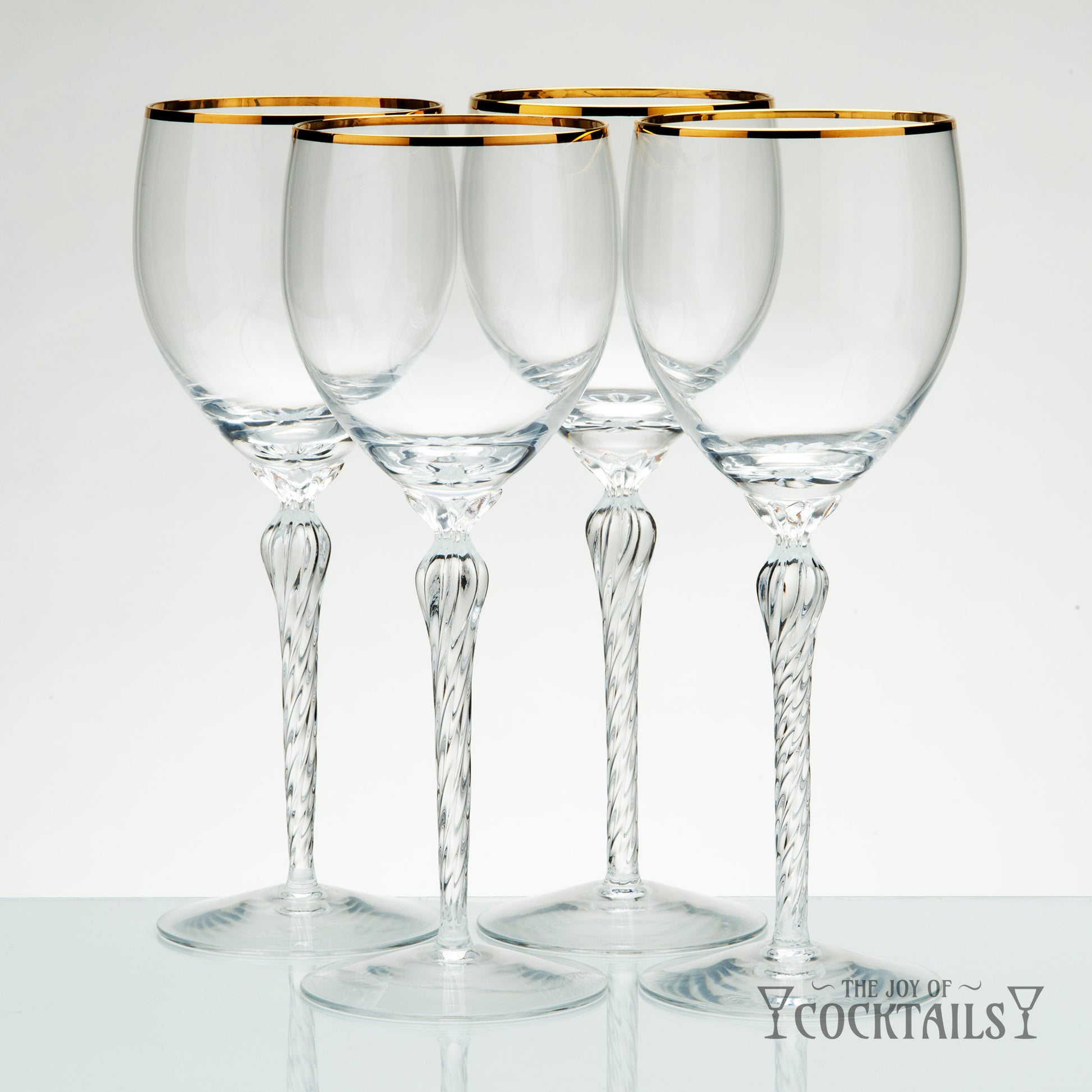 Lenox Monroe Gold Rim Stemware with clear glass, twisted stem