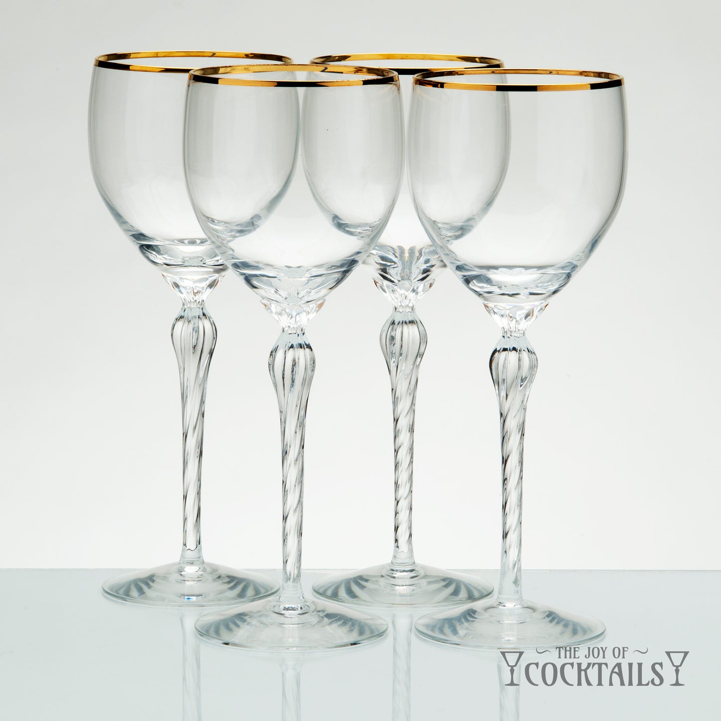 Lenox Monroe Gold Rim Stemware with clear glass, twisted stem