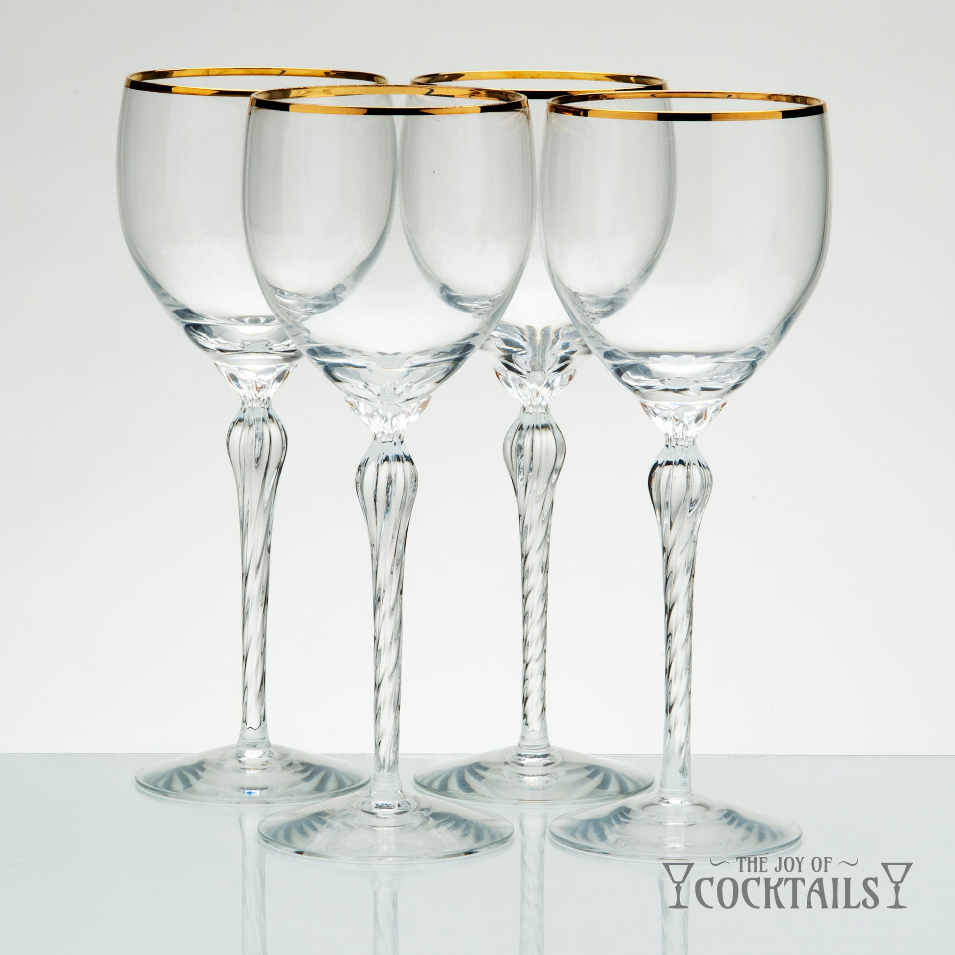 Lenox Monroe Gold Rim Stemware with clear glass, twisted stem