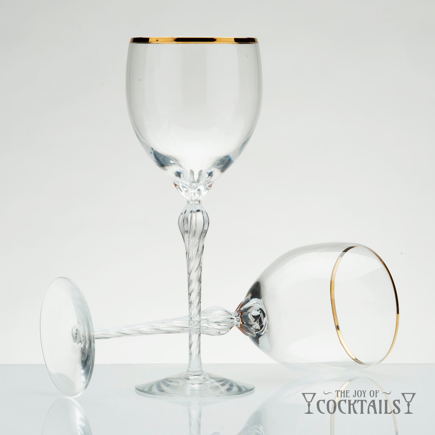 Lenox Monroe Gold Rim Stemware with clear glass, twisted stem